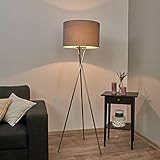 Lindby Dreibein Stehlampe 'Fiby' (Modern) in Alu aus Textil u.a. für Wohnzimmer & Esszimmer (1 flammig, E27) - Stehleuchte, Floor Lamp, Standleuchte, Wohnzimmerlampe, Tripod, Wohnzimmerlampe