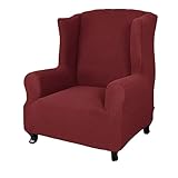 LVTFCO Husse für Ohrensessel, 1 Stück Ohrensessel Überzug Sesselbezug Jacquard Sofabezug rutschfest Möbel Protector für Wohnzimmer,12