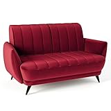 Siblo Sofa Rolo 2 Kollektion - Modern Sofa mit Armlehnen - Elegante Couch - Wohnzimmer Möbel - Komfortables Polstersofa - Sofa 2-Sitzer - 152x93x85 cm - Rot