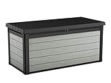 Koll Living Aufbewahrungsbox Maxi - hochwertige Gartenbox mit Gasdruckfedern - viel trockener Stauraum für Sitzauflagen oder Gartengeräte - 100% wasserdicht - mit Belüftungssystem (Maxi 570 Liter)