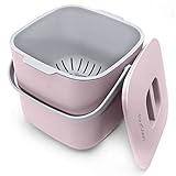 YourCasa® Komposteimer - 7L - für alltäglichen Biomüll in der Küche - Spülmaschinenfest - geruchsdicht- herausnehmbarer Inneneinsatz - Bio Mülleimer mit Deckel Biomülleimer Küche (Rosa)