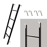 Schwarze Etagenbetten Leiter für Reisewohnwagen, Schwere Schlafsaal-appartements Etagenleiter mit 4 Haken, 45'/51'/55'/59' Hohe Bettdeko-Leiter (Size : 116cm(45'))