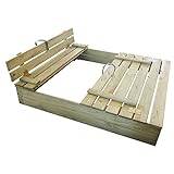 Nordje Sandkasten mit Deckel und Sitzbank Anike 116x110x19,5cm (Breite x Tiefe x Höhe) aus Holz