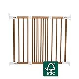 Baby Dan Flexi Fit Sicherheitsgitter aus Holz, TÜV/GS geprüft, 69-106,5 cm, Farbe: Natur/weiß