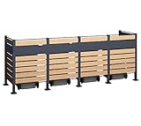 WESTMANN 5er Mülltonnenverkleidung Planum | Metall 400x80x120 cm Grau | Mülltonnen Sichtschutz & Mülltonnenbox für 5 Mülltonnen