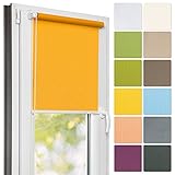 Estika Sichtschutz Rollo für Fenster ohne Bohren nach maß, 24 Farben, Breite 30-129 cm, Höhe 150 cm und 220 cm, Fenster rollos für innen, Klemmfix Montage, Jalousien Fenster