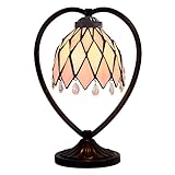 XENITE Vintage Nachtlicht Tiffany schöne rosa Glasherz Tischlampe for Foyer Schlafzimmer Bar Wohnung Glas Lampe