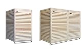 Lukadria Mülltonnenbox Mülltonnenverkleidung Mülltonnecontainer Holz Natur 240L vormontiert mit Rückwand Mod.Adria (3 Tonnen)