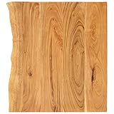 vidaXL Akazienholz Massiv Waschtischplatte Badezimmer Waschtisch Waschtischkonsole Platte Holzplatte für Aufsatzbecken Badmöbel Baumkante 80x52x3,8cm