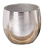 Vase Flaire Übertopf Aluminium Silber Höhe 13-17 cm, Deko, Pflanze, Blumen, Haus, Wohnung (Höhe 13 cm)