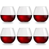 Libbey Weinglas Cami - 590 ml / 59 cl - 6 Stück - spülmaschinenfest - kein Standfuß - ohne Stiel - modern trendig