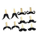 ABOOFAN 10 Stück Wäscheklammern Aus Holz Fotopapier Wäscheklammern Fotopapierklammern Holzklammern Fotopapier Zum Dekorieren Schwarzer Vater Bambus-Wäscheklammern