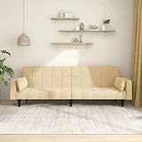 Sweiko 2 sitzer Sofa Schlafsofa/Bettsofa Zweisitzer 2-Sitzer Couch Schlafsessel Ausklappbares Schlaffunktion Bettkasten Samt Stoffsofa für Wohnzimmer, Gästezimmer Farbauswahl (Cremefarbe)