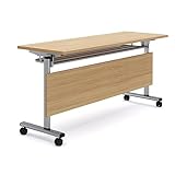 Rollbarer Klappbarer Konferenz-Schulungstisch Flip Top Mobile Besprechungstische mit Abschließbaren Rädern für Konferenzräume, Schulungsräume, Klassenzimmer ( Color : Dior pin , Size : 1200*500*750mm