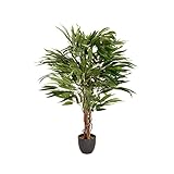 hjh Office Kunstpflanze Mango Höhe 130 cm Grün 588 Blätter große Zimmerpflanze Mangobaum Topfpflanze Baum künstlich, 871001, 130 x 85 x 85 cm