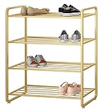 Schuhregal Schuhschrank Schuhablage Schuhregal Aus Metall Mit 4 Ebenen, Länge 19,6 Zoll, Schuhregal, Schuhständer, Schuhaufbewahrung, Organizer Für Schrank, Eingangsbereich, Mudroom, Schlafzimmer Schu