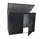 Globel Industries Metallgerätebox und Mülltonnenbox 5x3 Anthrazit 174x101x132 cm Aufbewahrungsbox und Gartengerätebox