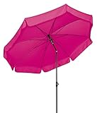 Doppler Absolut wetterfester Gartenschirm Sunline 200 fuchsia, UV-Schutz 50 Plus und Knicker,