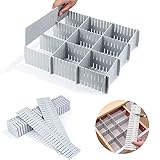 ERBO Schubladenteiler Schubladeneinteiler, 8 Stück Schubladentrenner Verstellbar, Schubladen Organizer, Schubladen Trenner Teiler für Schrank Unterwäsche Socken Kosmetik Schlafzimmer Büro (Grau)