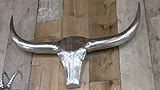 Deko Stier Geweih Ranch Longhorn XL XXL 91 cm Aluminium Silber