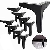 SENENQU 8er-Set Möbelfüße Schwarz Metall 15 cm, Metall Möbelfüße Belastung Bis 800 KG Sofafüße Schwarz, Tischhalterung aus Schmiedeeisen/Sofa, Fuß für TV-Möbel, Kleiderschrank
