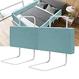 Yakimz 2X Bettgitter für Kinder 50 * 28cm, Bettschutzgitter 5-Loch Höhenverstellbar, Rausfallschutz Bett, Kinderbettgitter, Babybettgitter Sicher, Einfach zu Montieren, Grün
