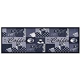 CIADAZ Küchenbodenmatte Waschbar, Küchenläufer, Teppich Küche, Küchenteppich, Teppich Flur Läufer, Küchenmatte, Kaffee Blau 45x150 cm