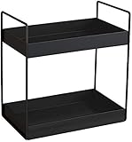 XINGDOZ 2 Tier Küchen Gewürzregal Standregale Duschablage aufbewahrung Badezimmer Arbeitsplatte Unterschrankregal Organizer Vanity Tray Kosmetik & Make-up Lagerung, Schwarz