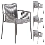 IDIMEX Gartenstuhl Olea in grau aus Kunststoff, schlanker Terrassenstuhl aus Polypropylen, Sitzschale UV-beständig, Esszimmerstuhl aus Plastik Wetter- und UV-beständig