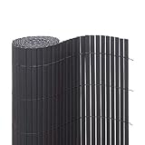 Ventanara® Sichtschutzmatte PVC Sichtschutzzaun Sichtschutz Windschutz für Garten Balkon Terrasse (80 x 300 cm, Grau)