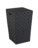 WENKO Wäschetruhe Adria Square Schwarz Fassungsvermögen: 48 l, Polypropylen, 33 x 53 x 33 cm, Schwarz