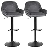 Barstühle 2 Teile/Set Moderne minimalistische Barhocker Küchenstuhl Hohe Hocker Barhocker Einstellbar Luftaufzug Wohnzimmer Home Office Chair Barhocker (Color : Grey 2PCS)