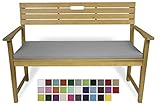 Rollmayer Bankkissen Bankauflage Sitzkissen Bankpolster Auflage für Bänke in Haus und Garten Kollektion Vivid, 1 Stück (Silbergrau 31, 120x50x4cm)