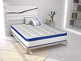 Imperial Confort Kopenhagen 21 Matratze Viscographen Aloe Vera Schaumstoff 3D AirFresh, Weiß-Blau, 160x200