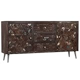 vidaXL Sideboard aus massivem Altholz, 160 x 39,9 x 80 cm