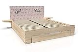 ABC MEUBLES - Happy Holzbett 2 Plätze mit Schublade + Nachttische - HAP - Décor Amour, 140x1