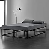 [en.casa] Metallbett 180x200cm Schwarz auf Stahlrahmen mit Lattenrost Bettgestell Design Doppelbett Ehebett Schlafzimmer