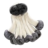 HANTONGHAO Mittellanger Wintermantel aus Kunstfell für Damen mit Kapuze