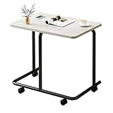 Home Abnehmbarer Beistelltisch, mit Rollenaufbewahrung, quadratischer Retro-Teetisch für Wohnzimmer, Balkon, kleines Apartment, Sofatisch, 60 x 40 x 65 cm, Schwarz