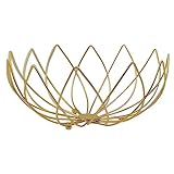 ROBAUN Obstkorb, Moderne Design Dekoration Obstschale, Ausgehöhltes Obsthalter Aus Metalldraht Für Organisation In Der Küche, Obst Etagere Für Gemüse Brot Snacks Cupcakes Süßigkeiten-Gold B