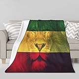 934 Kids Jamaikanische Flagge Rasta Löwe Blanket Leicht Kinder Kuscheldecke Luxuriöse Bettüberwurf Für Büro, Reisen, Bett 100x125cm