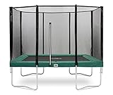 Salta Trampoline Combo - rechteckig - 214 x 305cm - 7 x 10ft - Schutzrand Grün - Trampoline mit Sicherheitsnetz