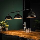 famlights Hängelampe Esstisch Vintage in Schwarz/Pendelleuchte Retro aus Metall/Wohnzimmerlampe hängend Vintage / E27 Lampe aus Rohren/dreiflammige Industrie Lampen Vintage schwarze Lampe