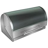 TW24 Brotkasten mit Klappdeckel aus Glas mit Farbwahl Brotbox Brotbehälter Brotkiste Brot Aufbewahrungsbehälter (Transparent)