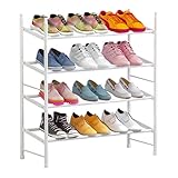 EVepes Schuhregale Schuhregal, Schuhregal, 4-stöckig, 60-110 cm Breitenverstellung, Schuhaufbewahrung, Badezimmerregal, Pflanzenständer Aufbewahrungsorganisator