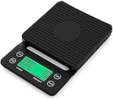 FURLOU Elektronische Waage, digitale Küchenwaage, Mini-Lebensmittelwaage, elektrische Kochwaage, beleuchtetes LCD-Display Waagen (Color : Black, Size : 3kg/0.1g)