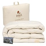 HANSA-FARM | Baby Alpaka Bio-Bettdecke 135 x 200 cm (Füllung 1.400g) - extra warm ideal für den Winter - atmungsaktiv und temperaturausgleichend