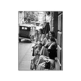 HOWDA Wandkunst Malerei Bild Moderne Poster Vintage Poster Schwarz-Weiß-Wand Bilder Italienisch Rauchen Mode Modell Laufsteg Büro Bild Dekora Leinwand Wand Bilder (40x60cm Kein Rahmen)