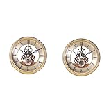 Artibetter 2 Stück Retro-Wanduhr Sportzubehör Metall-Wanduhr Runde Zahnrad-Uhr Antike Uhr Zahnrad-Uhrwerk Runde Zahnrad-Wanduhr Tischuhr Kunsthandwerk Rundes Zahnrad Goldene
