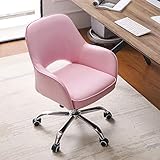 Schreibtischstuhl, Gaming-Drehstühle, höhenverstellbar, PU-Leder, Computerstühle mit Armlehnen, leicht zu reinigen, atmungsaktiv, Lordosenstütze für Zuhause (Rosa)